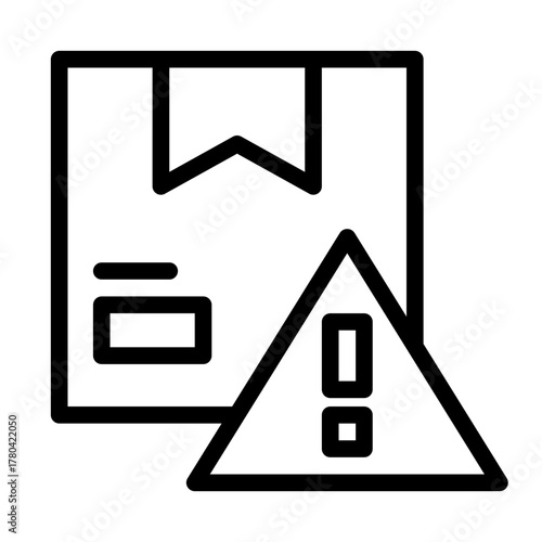 risk product.  This is a vector single icon with a line style. Suitable for any purpose, such as website design, mobile app design, logo design, pattern design, etc.