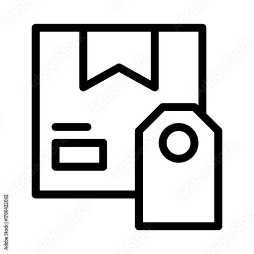 sales product.  This is a vector single icon with a line style. Suitable for any purpose, such as website design, mobile app design, logo design, pattern design, etc.