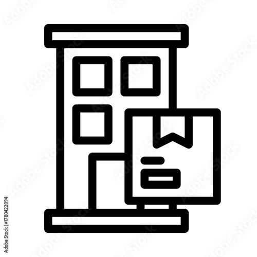 Corporation.  This is a vector single icon with a line style. Suitable for any purpose, such as website design, mobile app design, logo design, pattern design, etc.