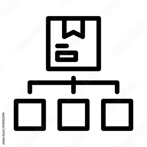 hierachical sturcture product.  This is a vector single icon with a line style. Suitable for any purpose, such as website design, mobile app design, logo design, pattern design, etc.