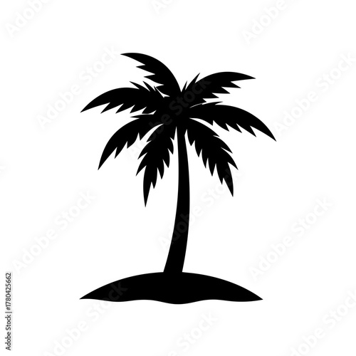 Tropical Palm Tree Island Silhouette Beach Vacation Paradise Nature Design