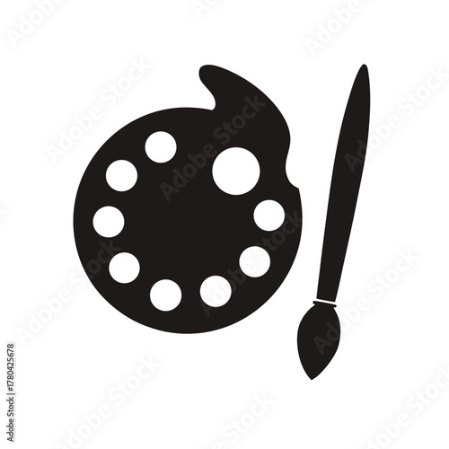 Creative Paintbrush Palette Silhouette Art Artist Painting Craft Hobby Design