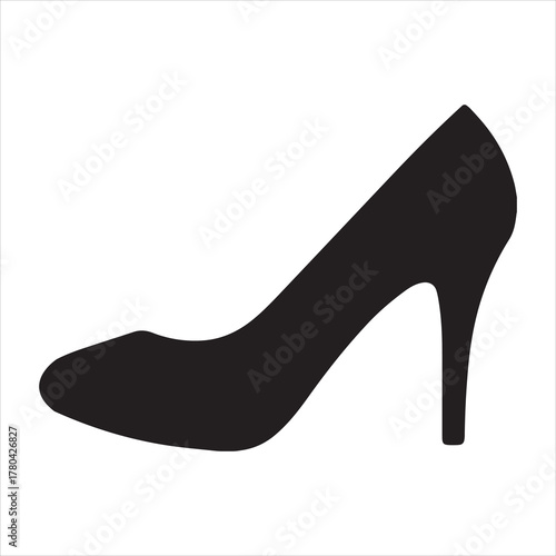 woman high heel icon, shoe high heel vector silhouette