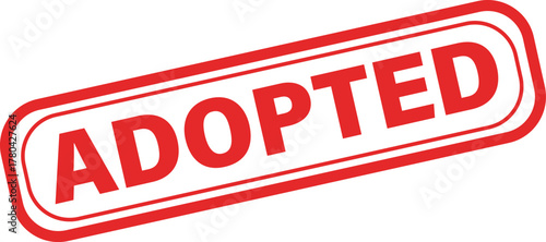 ADOPTED red stamp text vector, rubber stamp