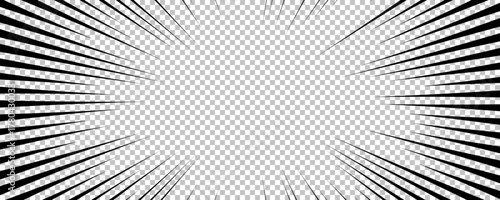 Black comic book transparent background