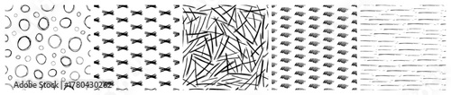 Set of seamless patterns with scribble smears