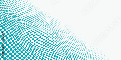 Transparent Vector Gradient Blue Color Halftone Background Staggered Dots Pattern modern