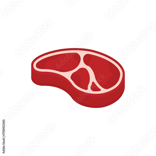 Raw Meat Illustration Vector. Raw steak beef vector Icon. beef illustration icon