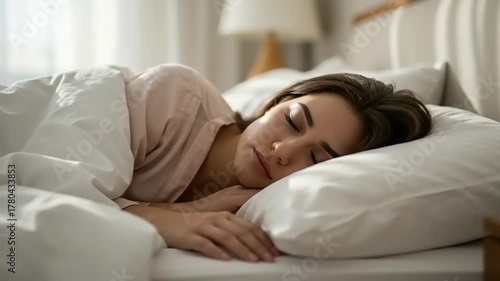 Woman sleeping peacefully in bed