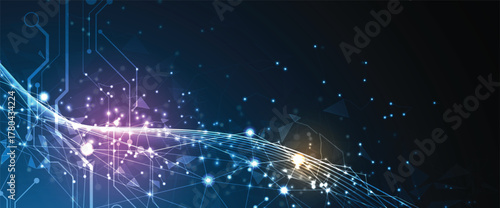 Abstract network technology and science, business background