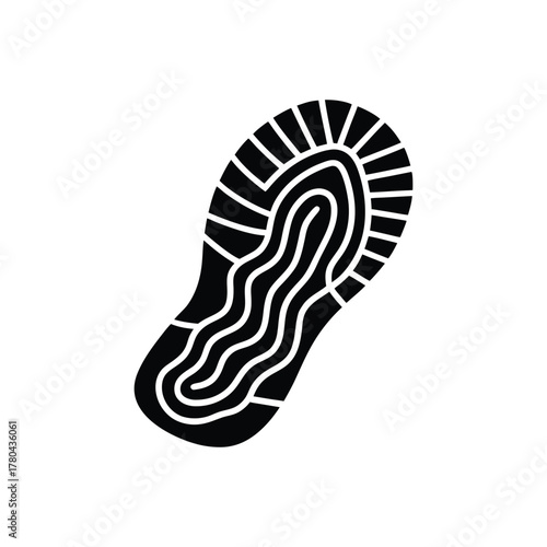 Shoe Sole Tread/Footprint Icon - Running and Hiking Footwear Vector