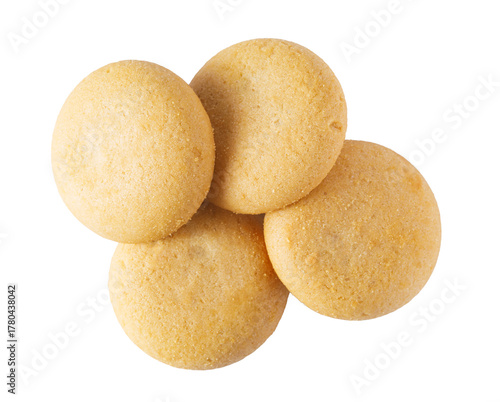 Vanilla wafer cookies for snack or dessert on transparent background