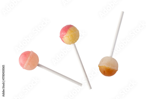 Colorful lollipops with transparent background for sweet treat