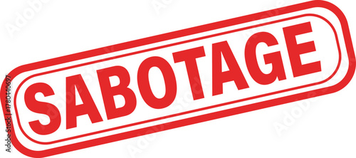 sabotage red stamp text vector, rubber stamp