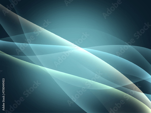 青色の抽象的な光のウェーブの背景