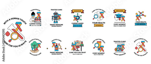 A series of black and white images with the words "human touch" on the top