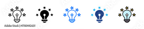 Innovation Spark Icon Set Multiple Style Collection