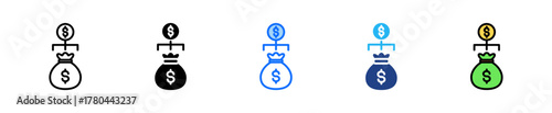 Revenue Streams Icon Set Multiple Style Collection
