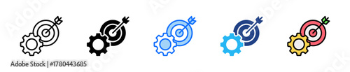 Goal Setting Icon Set Multiple Style Collection