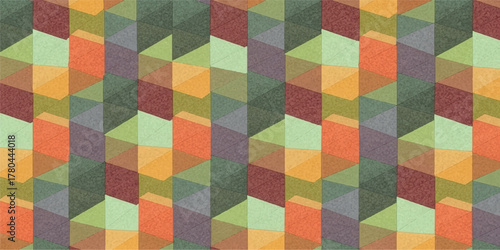 Geometric cubes pattern colorful abstract background seamless vector design for textile and wallpaper