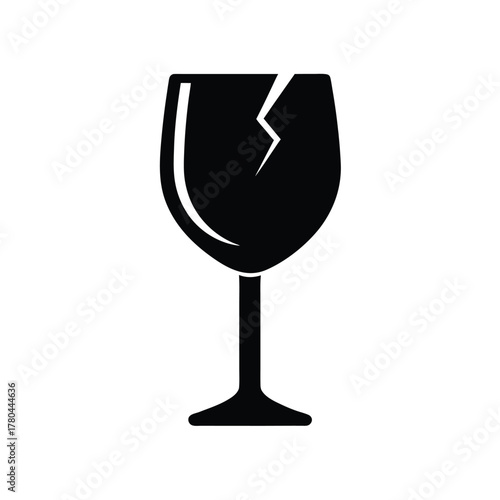 Fragile Wine Glass Care Icon