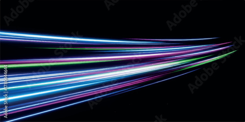 Abstract light trails a dark background colorful streaks of light perfect for technology and futuristic designs