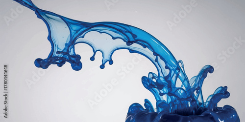 Dynamic splash of vibrant blue liquid creating an abstract water effect perfect for backgrounds and creative projects