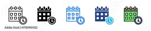 Smart Scheduling Icon Set Multiple Style Collection