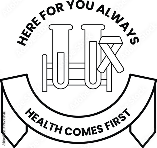 A logo for a health organization that says "Here for you always"