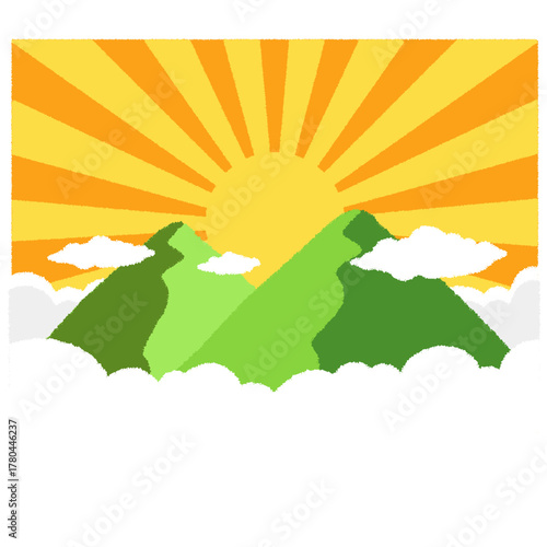 ご来光のイラスト