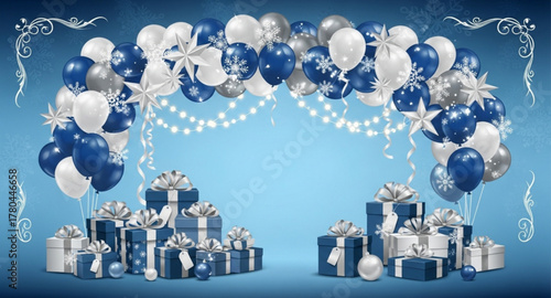 Blue balloon background