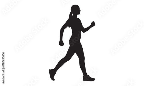 Woman jogging silhouette with adobe illustrator icon