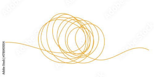 Spaghetti or noodle wavy yellow and white pattern. on white background.