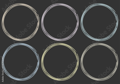 Marcó en forma de círculo con trazo de pincel de color pastel