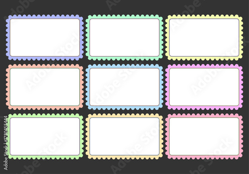 Sello con marco de colores color pastel