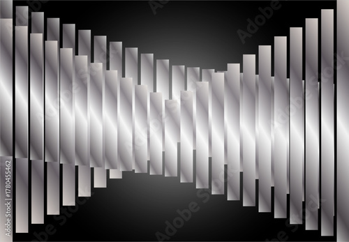 Fondo de cuchillas metálicas superpuestas en fondo negro