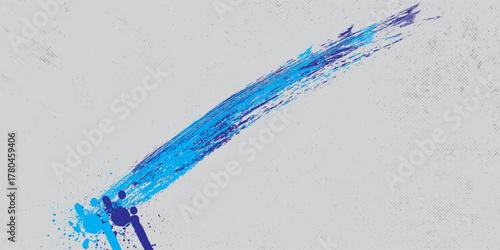 Light blue and dark blue paint strokes on a white background