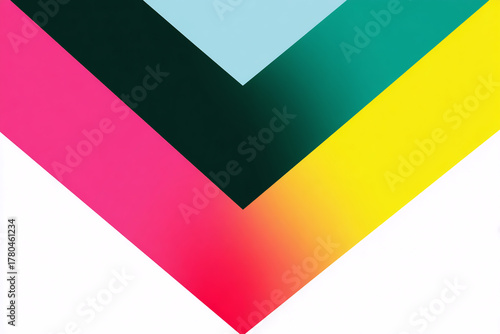 Colour mix with chevron shapes overlapping background