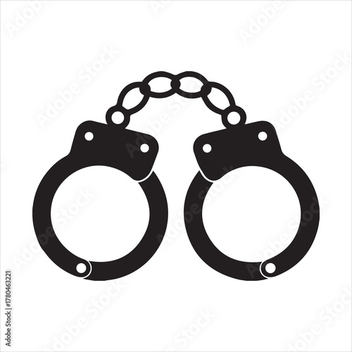 handcuff crime vector illustration, handcuffs icon