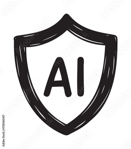 Black outline of a shield shape with the letters "ai" prominently displayed in the center, suggesting protection or security.