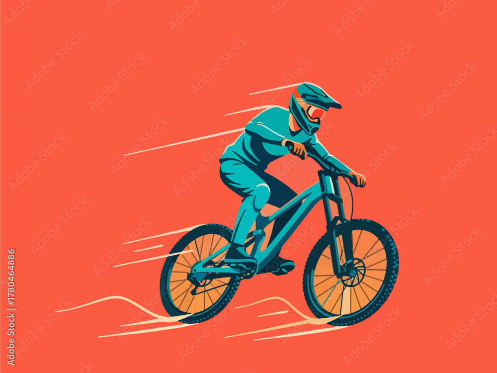 Obraz premium flat design downhill sports competing to climb a steep hill
