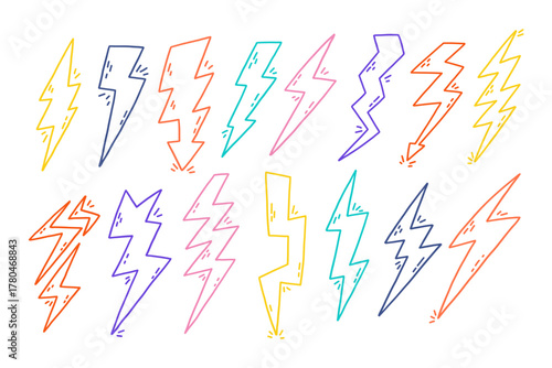 Hand Drawn Doodle Lightning Bolt