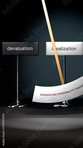 Borderline personality disorder cycles between devaluation and idealization. Visualizing a pattern of borderline personality disorder that swings between extremities: devaluation and idealization.