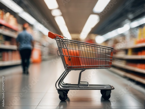Wallpaper Mural shopping cart is blurred in an aisle Torontodigital.ca
