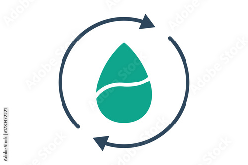 Refill icon. solid icon style. icon related to zero waste. water elements vector illustration