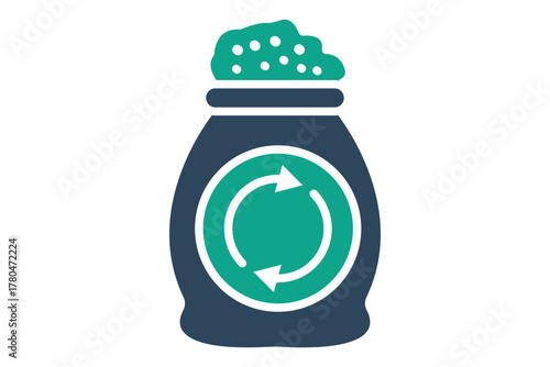 Compost icon. solid icon style. icon related to zero waste. waste elements vector illustration