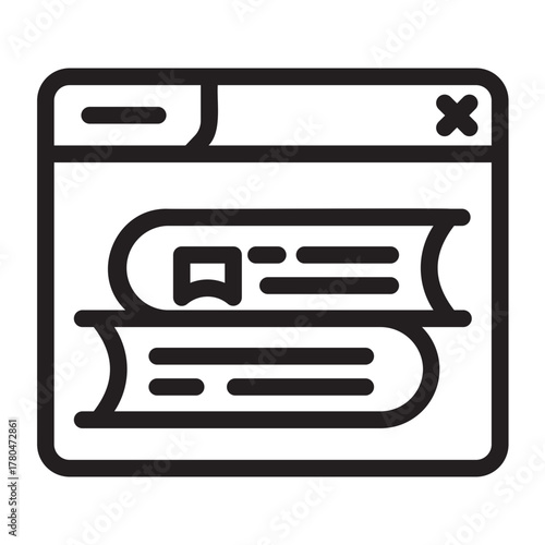 online learning line icon