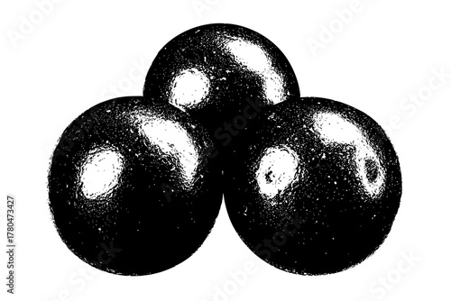Mystic Orbs Unseen World - trio celestial black spheres that whisper tales cosmos. | Clean, isolated vector art for creative projects.