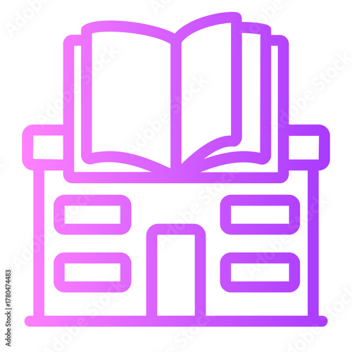 book shop gradient icon
