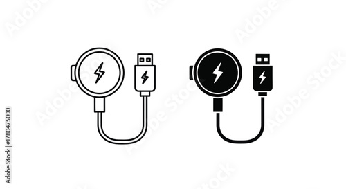 Wireless and Wired Charging Icons